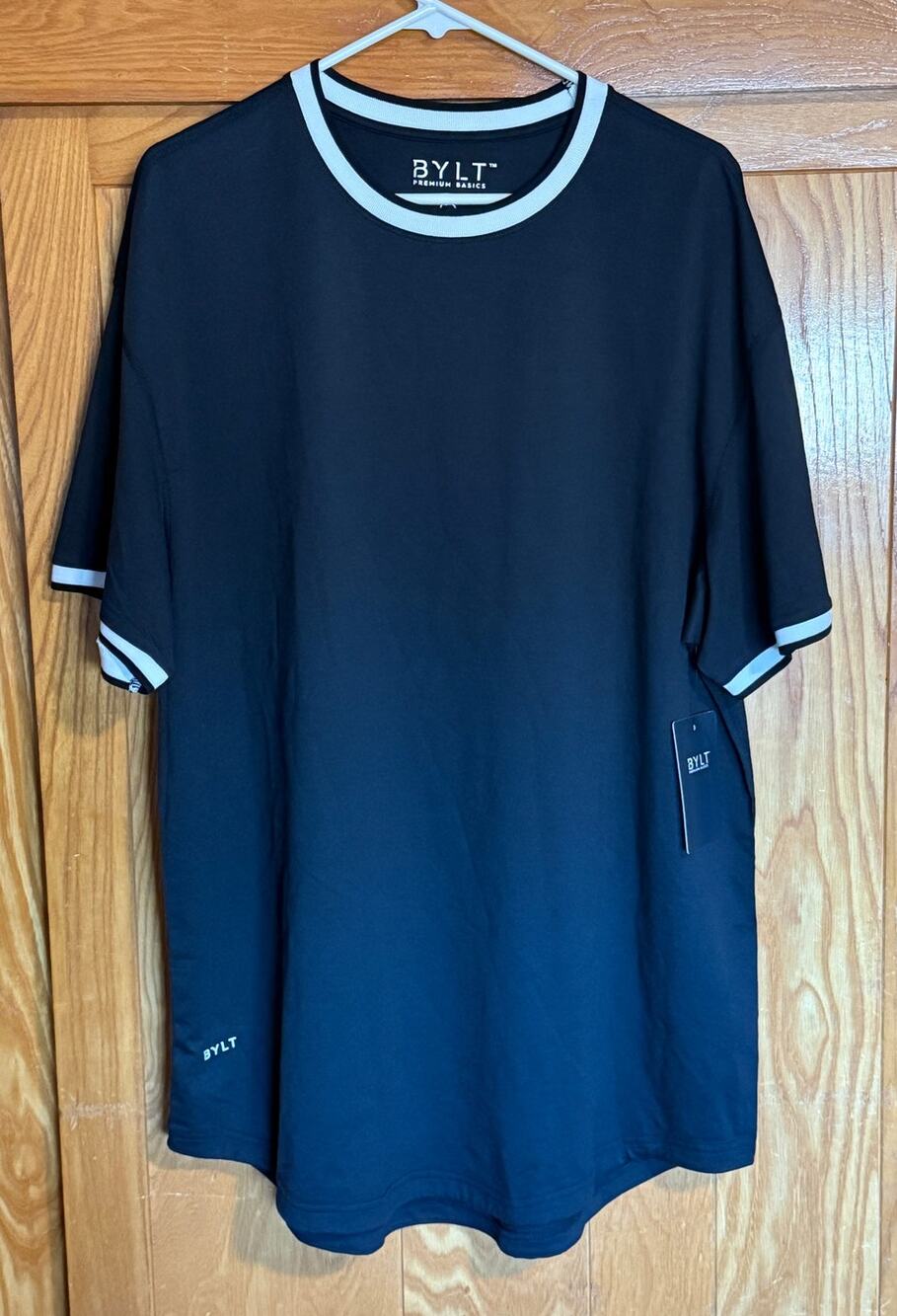 Men's BYLT Premium Basics Ringer Tee - Black/White, Size XXL